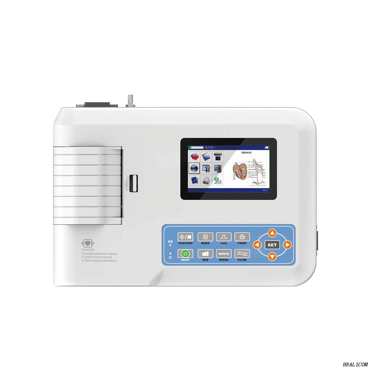 L'elettrocardiografo medico di alta qualità 12 conduce una macchina portatile digitale di ECG a 3 canali